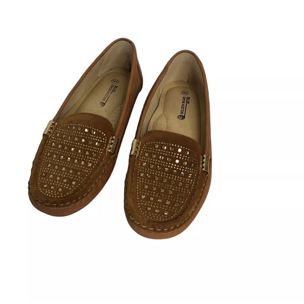 Women’s Golden Road New York Flats Shoes in Camel Color with Sparkles size 8 M